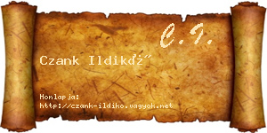Czank Ildikó névjegykártya